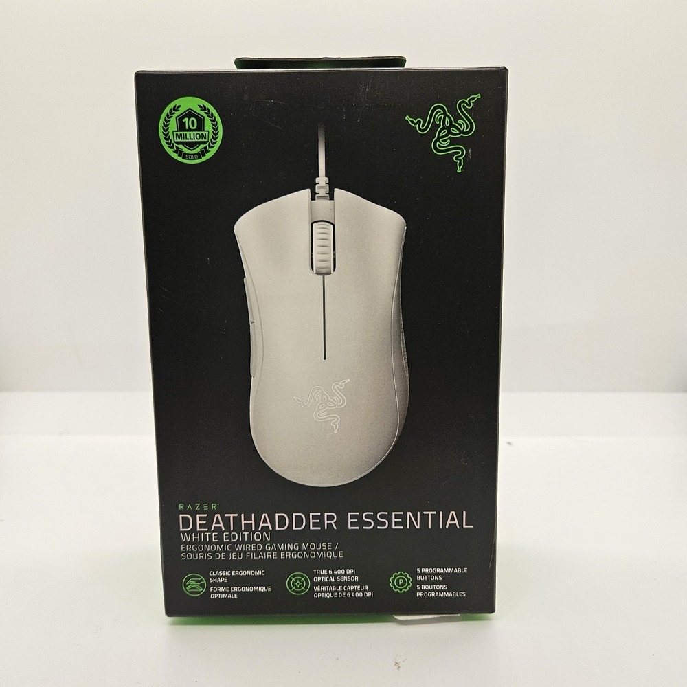 Razer DeathAdder Essential White Wired Gaming Mouse 6400‎ DPI Ergonomic